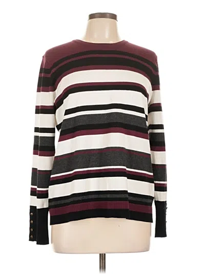 Pre-owned Investments Long Sleeve Top Burgundy Boatneck Tops