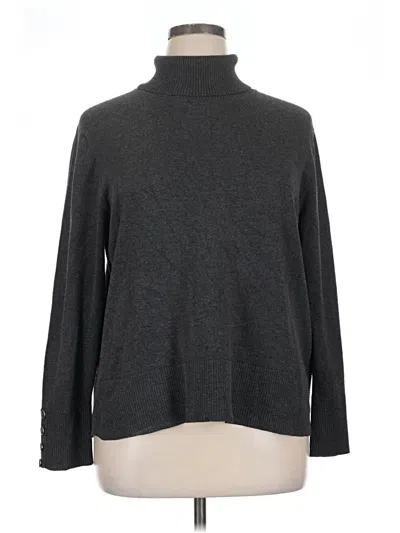 Pre-owned Investments Long Sleeve Top Gray Turtleneck Tops