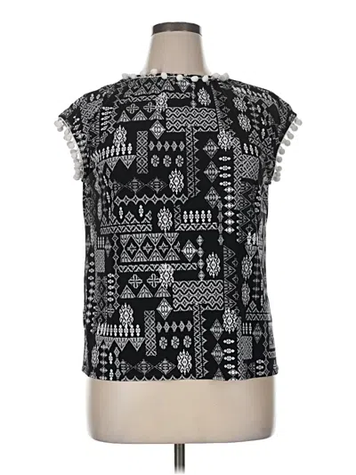 Pre-owned Investments Short Sleeve Blouse In Black
