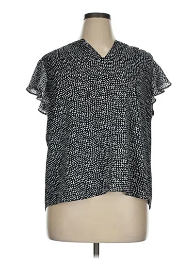 Pre-owned Investments Short Sleeve Blouse In Black