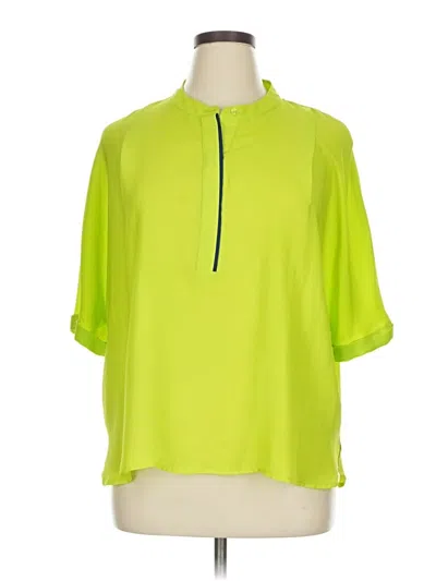 Pre-owned Investments Short Sleeve Blouse In Green