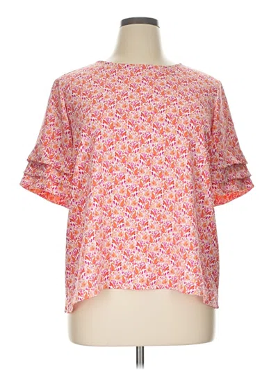 Pre-owned Investments Short Sleeve Blouse In Pink