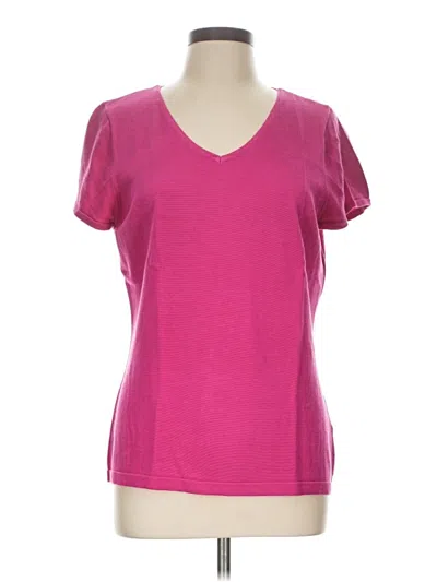 Pre-owned Investments Short Sleeve Top Pink Sweetheart Neckline Tops
