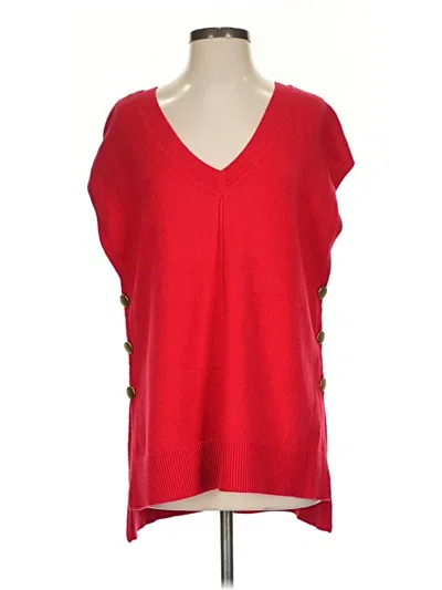 Pre-owned Investments Short Sleeve Top Red V-neck Tops