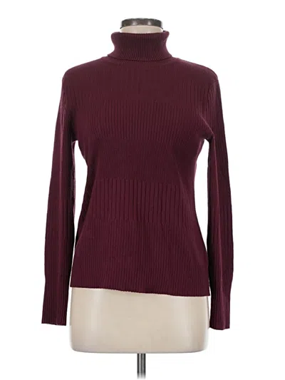 Pre-owned Investments Turtleneck Sweater In Burgundy