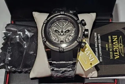 Pre-owned Invicta - Marvel - Black Panther - Bolt Zeus - Swiss Z60 Limited Ed Mens Watch
