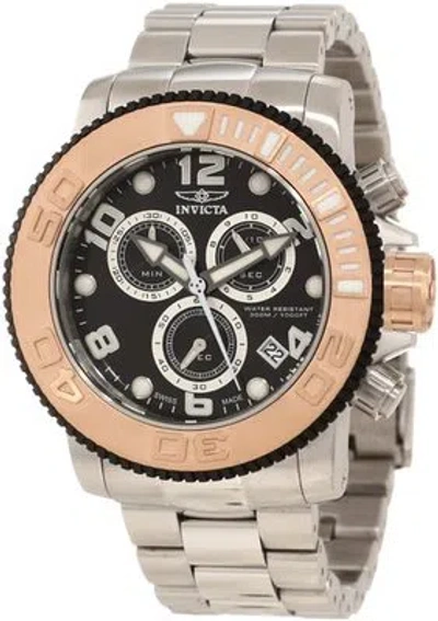 Pre-owned Invicta 12533 Sea Hunter Rose Gold Bezel Watch In Tan