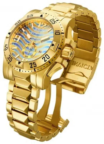Pre-owned Invicta 15976 Excursion Yellow Gold Swiss Diver 200 M Blue-gold Dial 15975