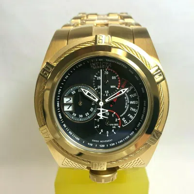 Pre-owned Invicta 16956 Reserve 52mm Gold/black Bolt Zeus Tria Ssteel Bracelet Watch