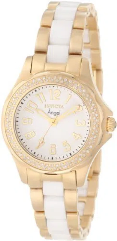 Pre-owned Invicta 1780 Women's Angel Diamond Accented Stainless & Ceramic Bracelet Watch
