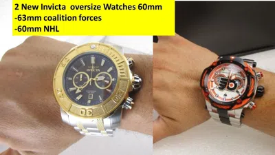 Pre-owned Invicta 2 Oversize Watches 63mm 30679, And 60 Nhl Philadelphia Flyers 42198