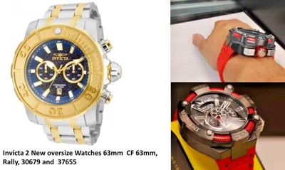 Pre-owned Invicta 2 Oversize Watches 63mm Cf 63mm, Rally, 30679 And 37655