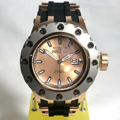 Pre-owned Invicta 20189 52mm Rose-tone Specialty Subaqua Auto Black Strap Watch
