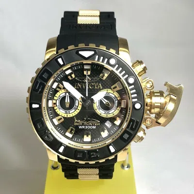Pre-owned Invicta 20475 50mm Gold/black Sea Hunter Torpedo Swiss Quartz Strap Watch