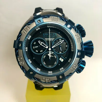 Pre-owned Invicta 21350 Reserve Men's 56mm Silvertone/blue Thunderbolt Strap Watch