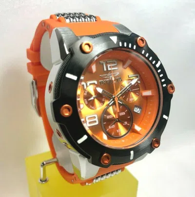 Pre-owned Invicta 22507 50mm Orange Speedway Viper Quartz Chronograph Silicone Strap Watch