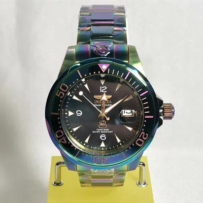 Pre-owned Invicta 23943 47mm Mop/black Dial Speedway Iridescent Auto Ssteel Bracelet Watch