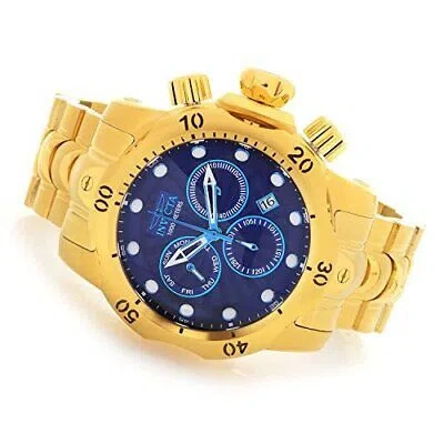 Pre-owned Invicta 25095 Men's 'venom' Quartz Blue Dial Stainless Steel Watch