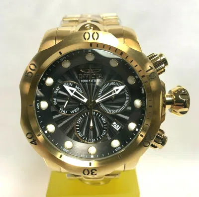Pre-owned Invicta 25904 Men's 52mm Venom Stainless Steel Bracelet Watch -gold/black