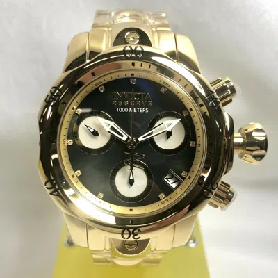 Pre-owned Invicta 28619 Reserve Gold/black 42mm Venom Diamond Acc. Ssteel Bracelet Watch