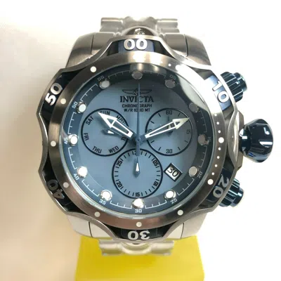 Pre-owned Invicta 29639 Men's 52mm Venom Stainless Steel Bracelet Watch Silver-tone/blue