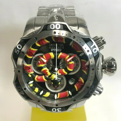 Pre-owned Invicta 30311 Reserve 52mm Venom Cobra Swiss Quartz Chrono Brclt. Watch -silver