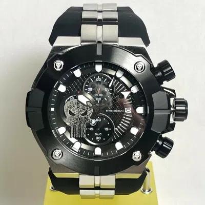 Pre-owned Invicta 30316 Marvel Punisher Men's 52mm Black Sea Hunter Le/3k Strap Watch