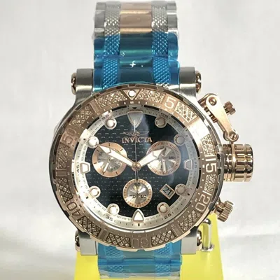 Pre-owned Invicta 30677 52mm Coalition Forces 0.56ctw Diamond Carbon Fiber-silver/rosetone