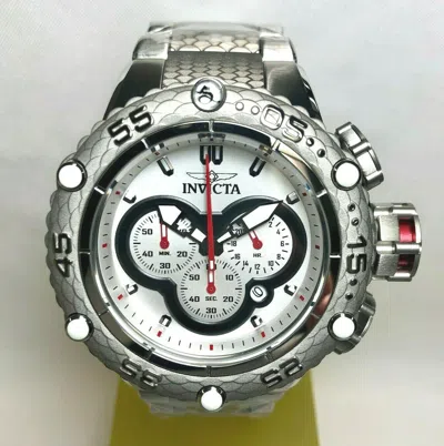 Pre-owned Invicta 31572 Subaqua Noma Vi Mens 51.2mm White/black Silver Dial Silvertone