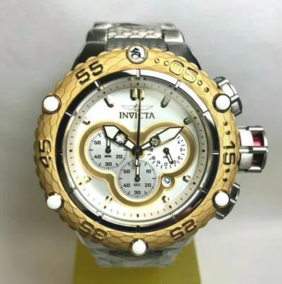 Pre-owned Invicta 31575 Subaqua Noma Vi Mens 51.2mm White Dial Gold/silver Tone Ss