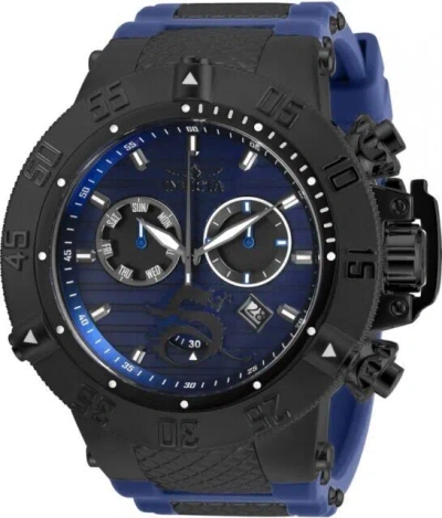 Pre-owned Invicta 31644 Black/blue Grand Subaqua Noma Iii Silicone Band Men's 56mm Watch
