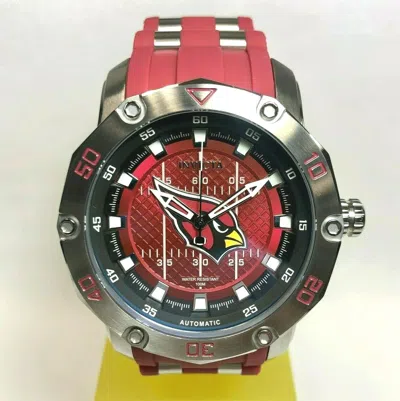 Pre-owned Invicta 32008 Nfl Men's 50mm Pro Diver Scuba Auto Strap Watch -arizona Cardinals