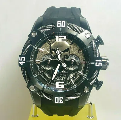 Pre-owned Invicta 33163 Marvel Men's Black Punisher 50mm Bolt Le/4k Quartz Chrono Strap