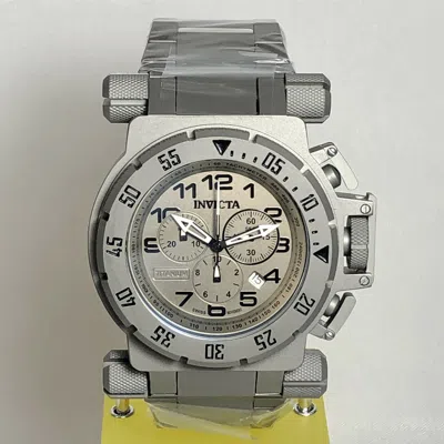 Pre-owned Invicta 33711 Men's 50mm Titanium Silvertone Coalition Forces Watch W/ 2 Straps