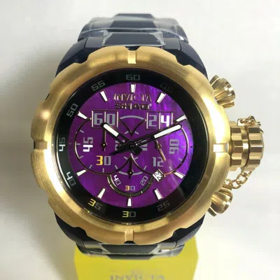 Pre-owned Invicta 34532 Shaq 52mm Purple/gold Russian Diver Le/1k Bracelet Watch