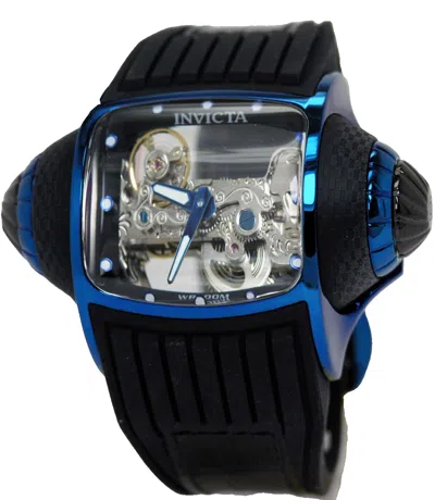 Pre-owned Invicta 35276 Vintage Ghost Automatic Skeleton Dial Black Blue 68mm