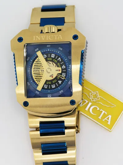 Pre-owned Invicta 41659 S1 Jm Correa Limited Automatic Watch Gold Blue Steel 48mm