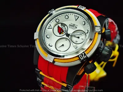 Pre-owned Invicta 52mm Bolt Zeus Nfl Official Arizona Cardinals Z60 Chrono Strap Watch