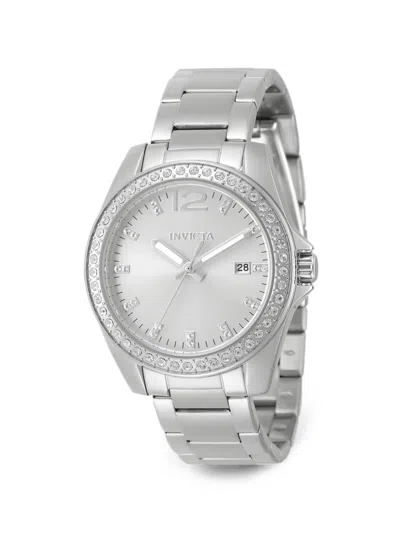 Invicta Angel Crystal-bezel 38mm Watch In Gray