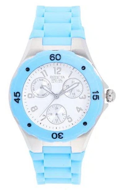 Invicta Angel Lady Silicone Strap Watch, 38mm In Blue