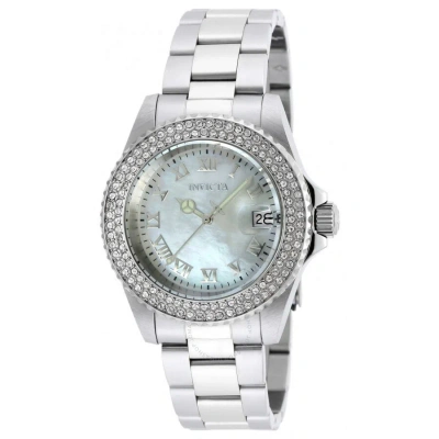 Invicta Angel Mother Of Pearl Dial Stainless Steel Ladies Watch 19873 In Metallic