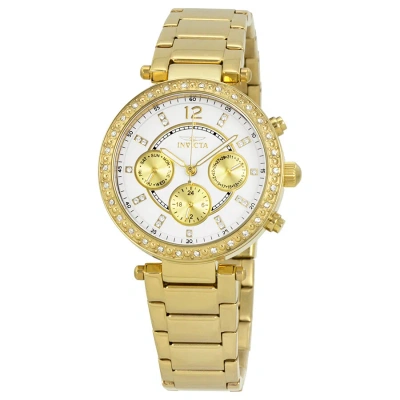 Invicta Angel Multi-function Silver Dial Ladies Watch 21387 In Gold Tone / Silver