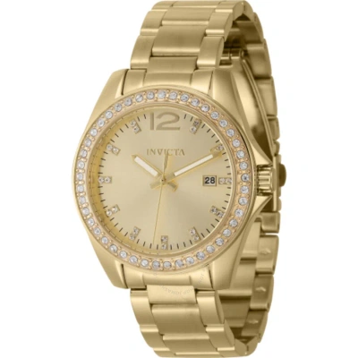 Invicta Angel Quartz Crystal Gold Dial Ladies Watch 44840 In Gold / Gold Tone
