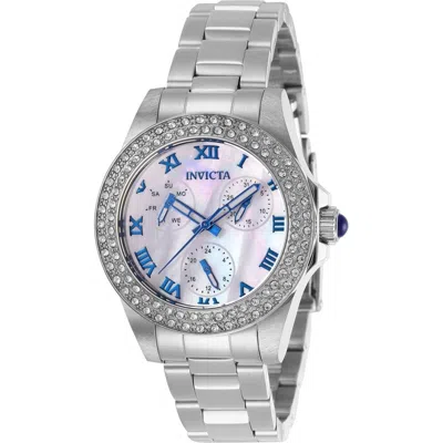 Invicta Angel Quartz Crystal Mother Of Pearl Dial Ladies Watch 28479 In White