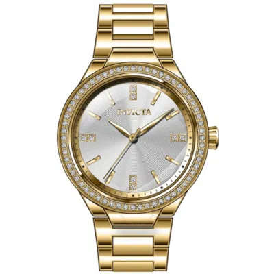 Invicta Angel Quartz Crystal Silver Dial Ladies Watch 46311 In Gold / Gold Tone / Silver