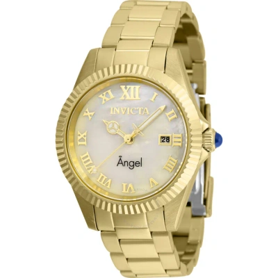 Invicta Angel Quartz White Dial Ladies Watch 36058 In Gold Tone / White / Yellow