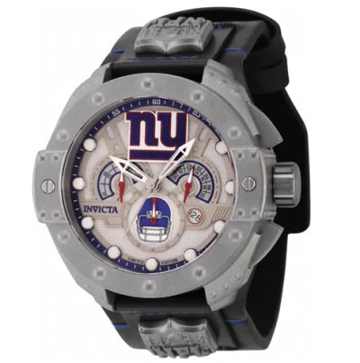 Pre-owned Invicta Armour Nfl York Giants Men's 52mm Limited Ed Chrono Watch 45119