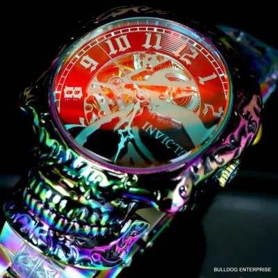 Pre-owned Invicta Artist Skull Automatic Skeletonized Iridescent Steel 50mm Watch
