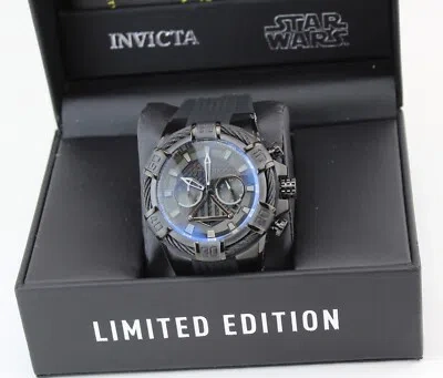 Pre-owned Invicta Authentic  Star Wars Darth Vader Black Silicone Men's 26268 Watch