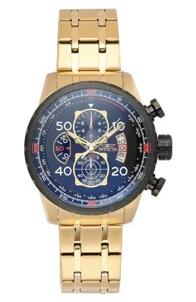 Invicta Aviator Bracelet Watch, 48mm In Gold